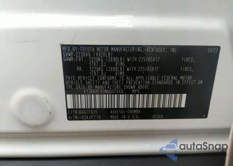 2021 Toyota Rav4 Xle Hybrid from USA, damaged, VIN 4T3R6RFV3MU007040